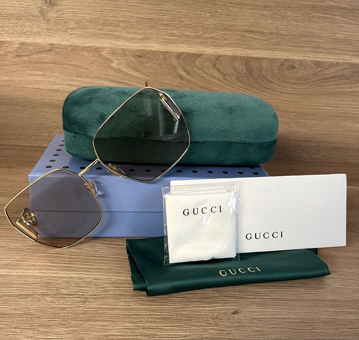 Ochelari de Soare Dama Gucci Yellow Oversized GG1207S 002 - Noi!