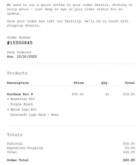 DBrand Folie Microsoft Surface Pro 9