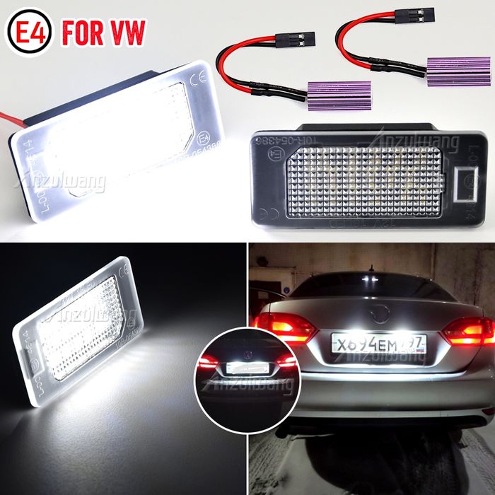 Lămpi Led număr înmatriculare Volkswagen, BMW, Audi, Skoda, Seat18 led