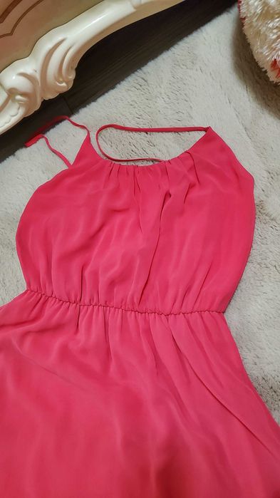 Rochie marime 42, culoare corai asimetrica