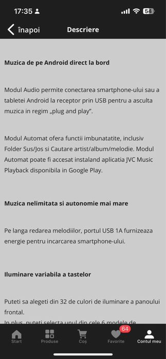 Radio JVC pentru mașina