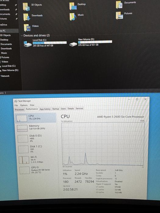 Calculator Gaming Ryzen 5 2600, RX 580-8GB/ 16 Gb RAM - 3200MHz