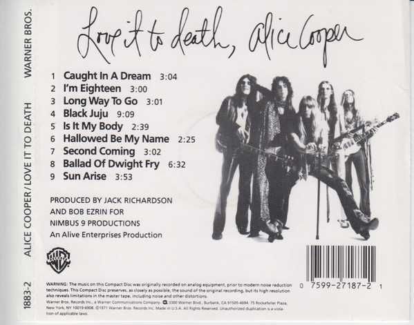 CD Alice Cooper - Love It To Death 1971