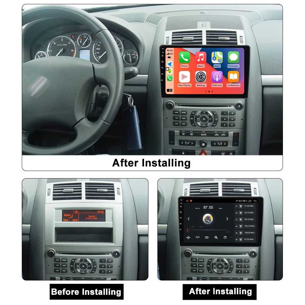 Navigatie cu Android Peugeot 407- Wifi Bluetooth Carplay USB 1-8GB