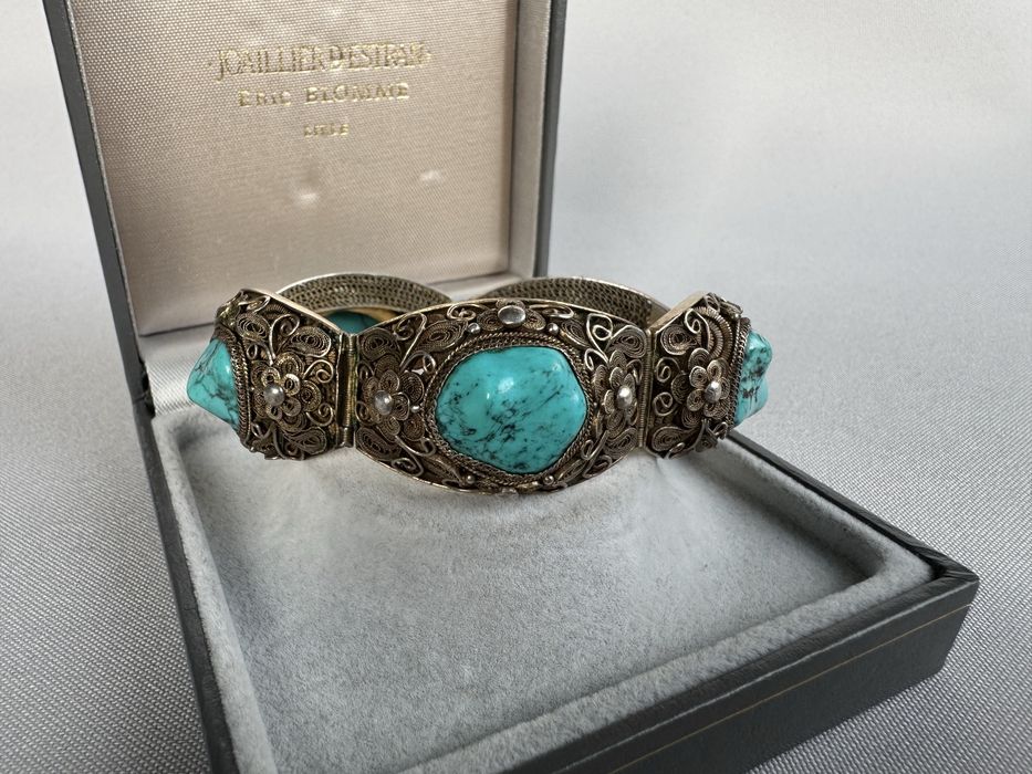 Bratara argint si turcoaz China Veche