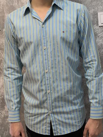 Camasa Tommy Hilfiger, model albastru cu dungi