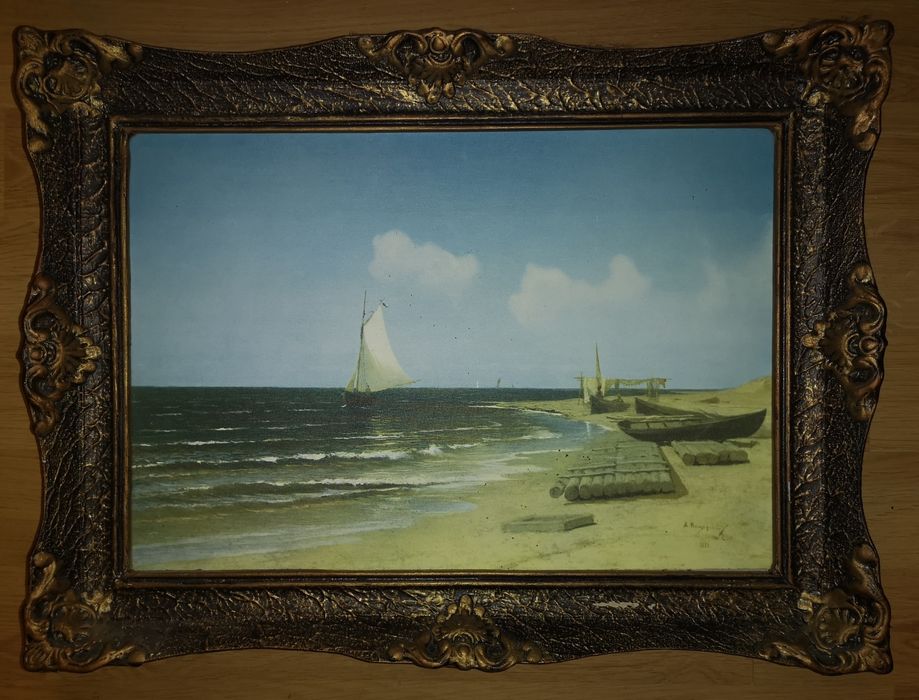 Tablou - Pe valul marii, Tablou pe pânză, Tablou vechi 1984