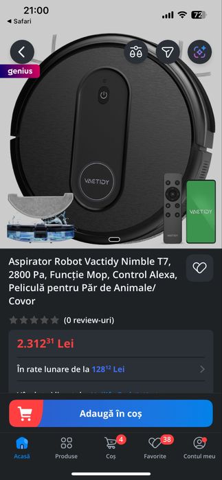 Aspirator robot Vactidy Nimble T7