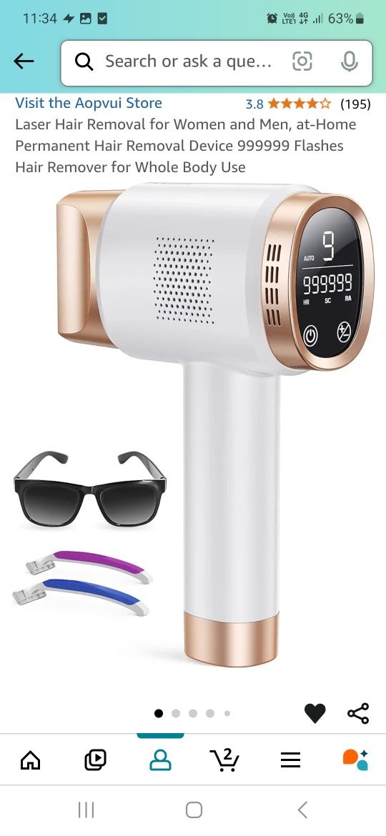 Epilator laser ipl