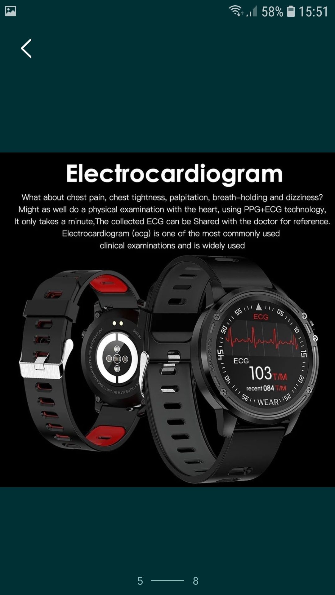 Smartwatch ceas L8 ECG Electrocardiograma