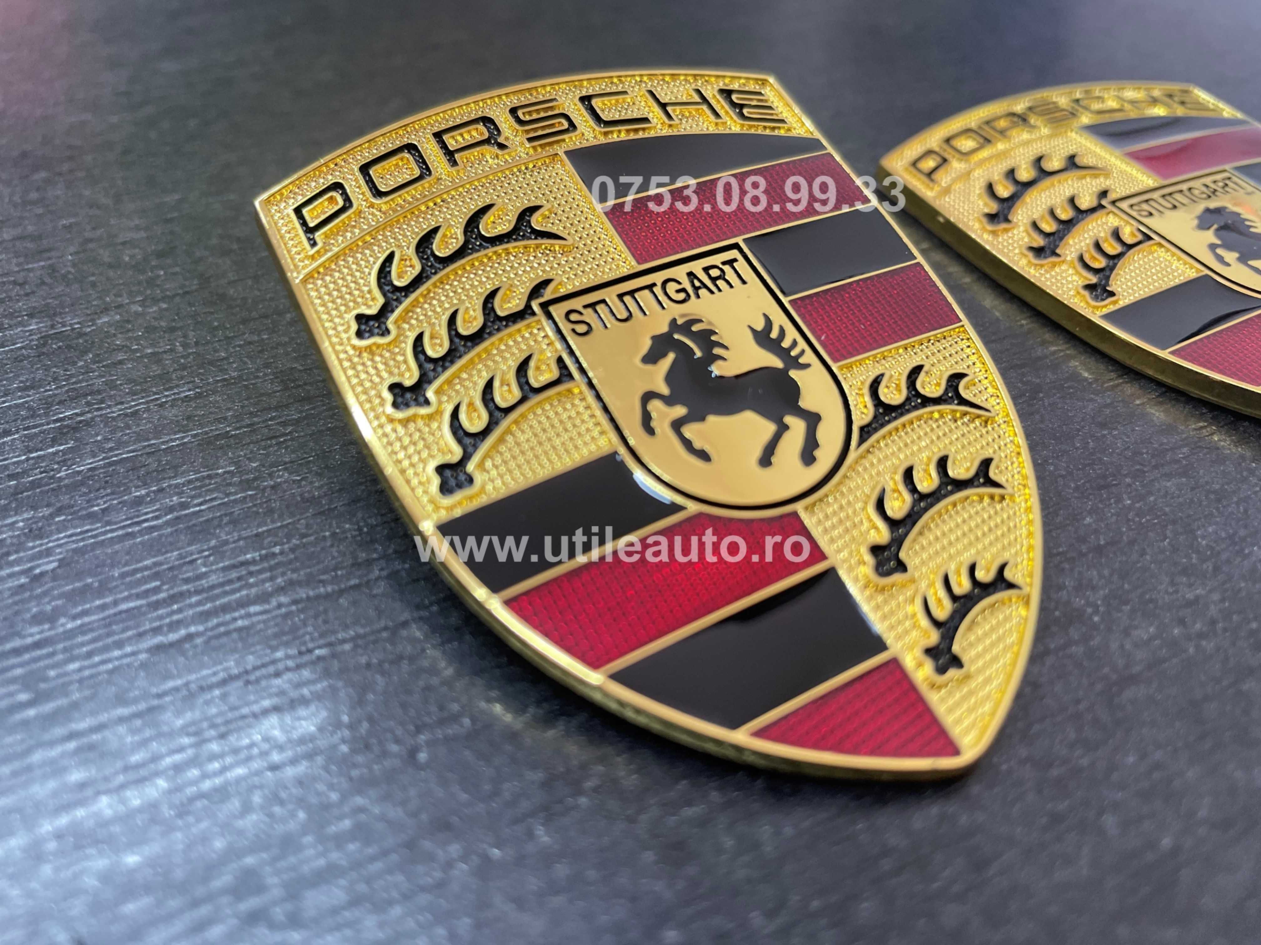 Emblema Capota Porsche cu 2 pini sau cu adeziv Noua