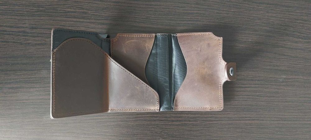 Portofel Slim BEWMER - Card Holder RFID, anti-clonare, buzunar monede