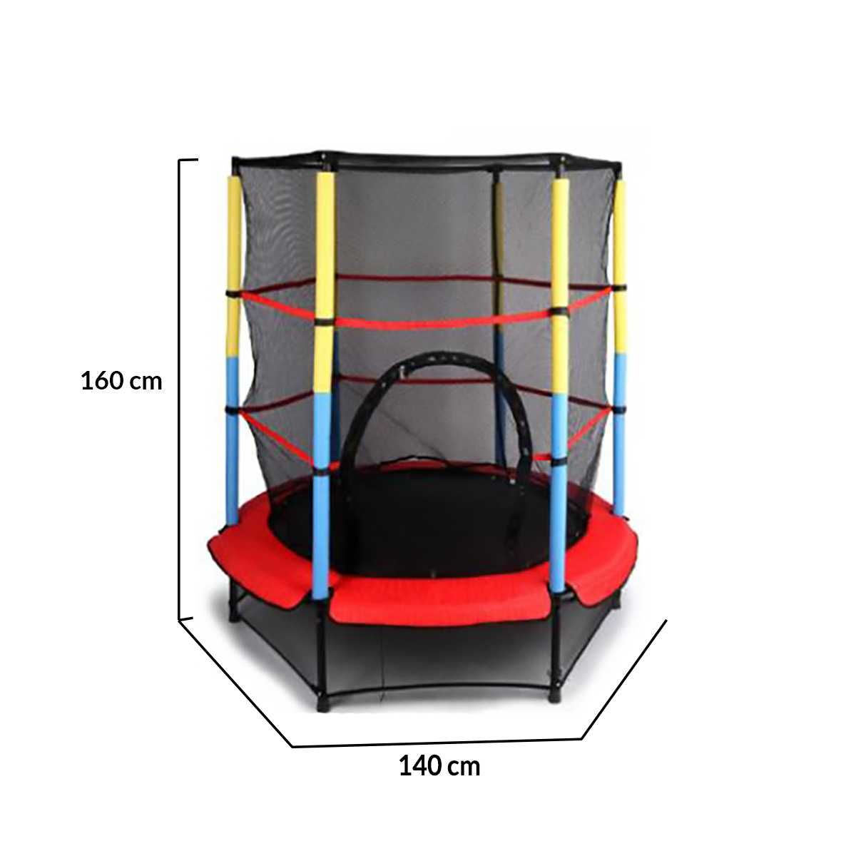 BYOX Батут с вътрешна мрежа HOP 4.5FT 140cm червен