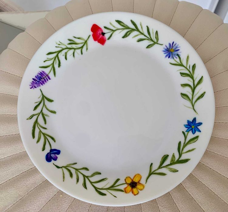 Ръчно рисувани луксозни чинии от френски порцелан