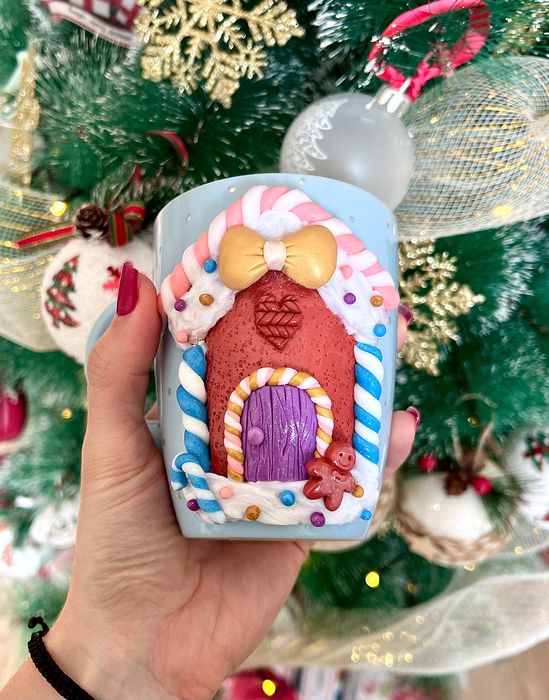 Коледна чаша - захарна къщичка