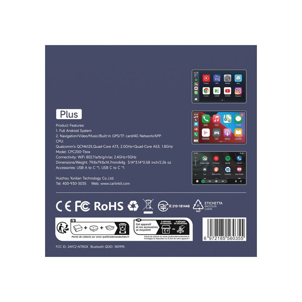 Carlinkit Tbox Plus Android 13.0 Carplay AI Box-Wireless Apple Ca