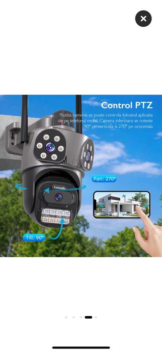 camera exterior tripla Loofsafe, 12 mp, wi fi, detectie miscare