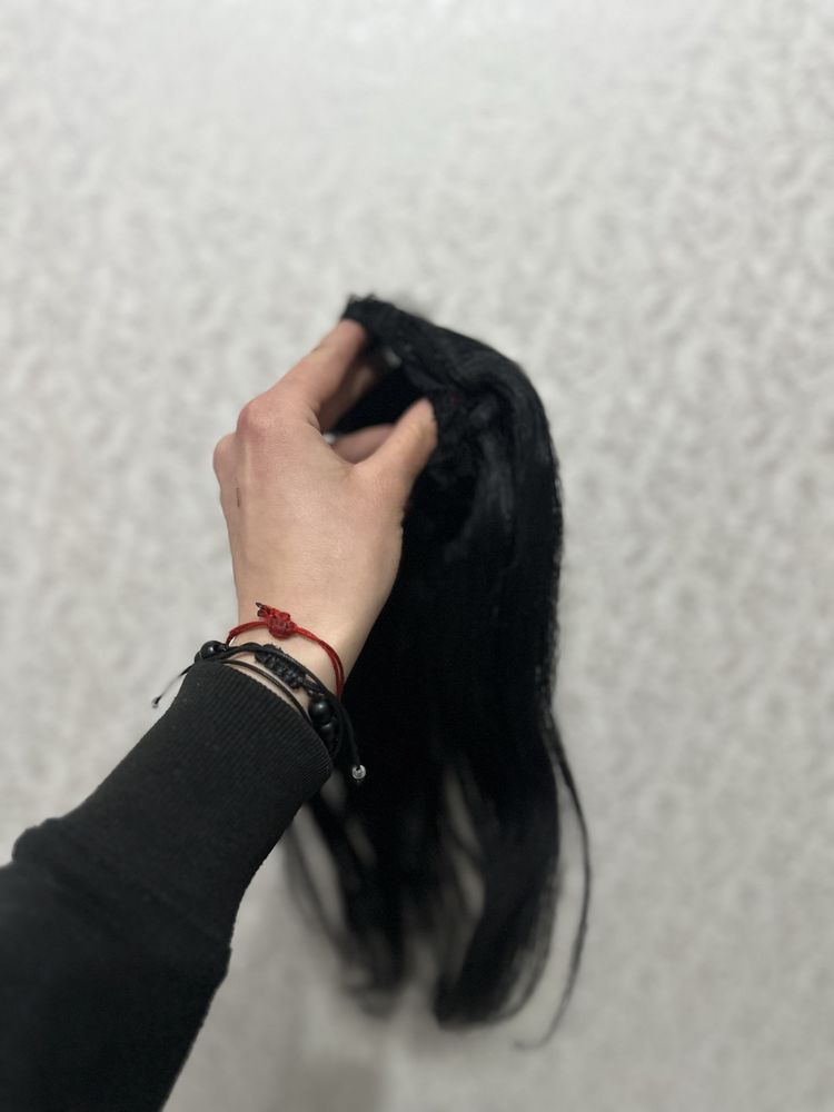 Опашка, естествена славянска коса черна