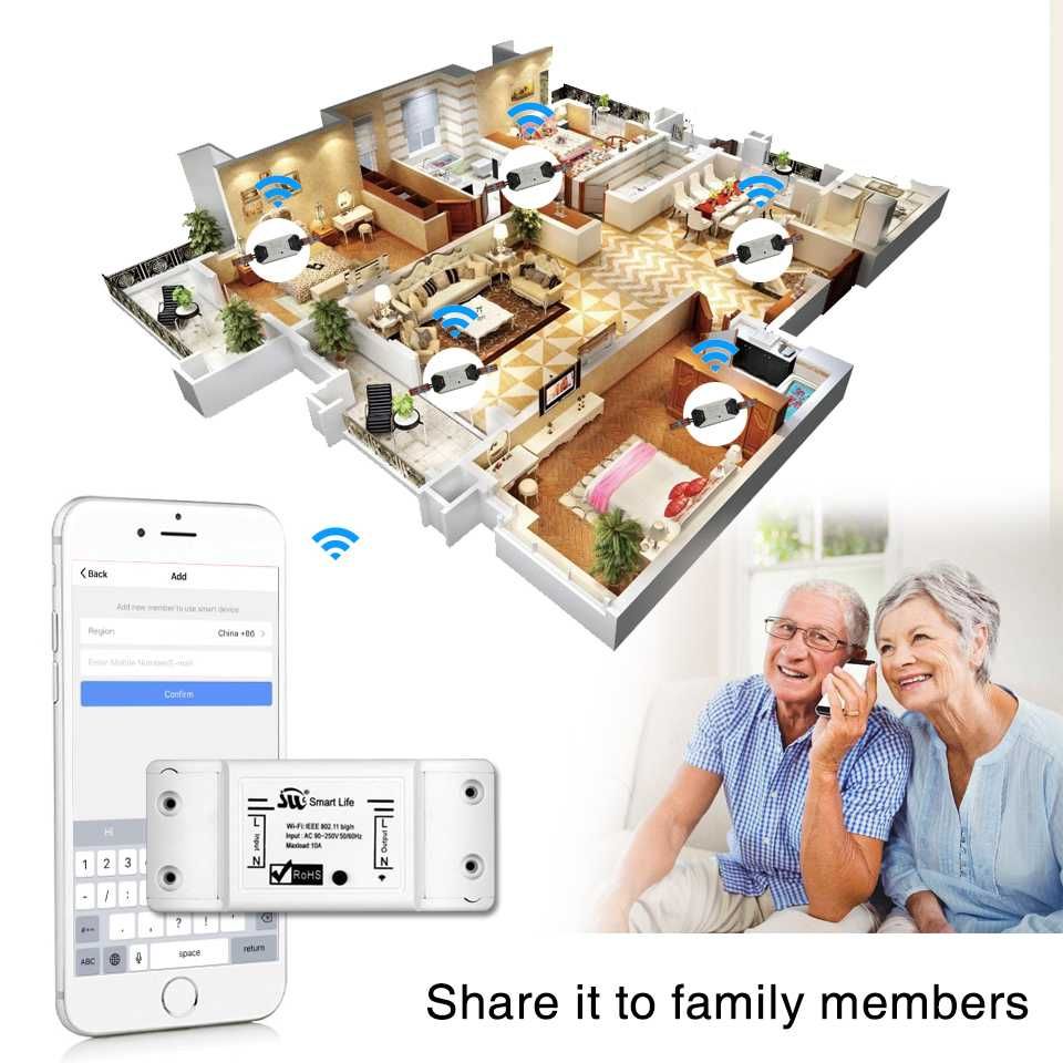 Releu / intrerupator / switch Wi-Fi Smarthome 10A