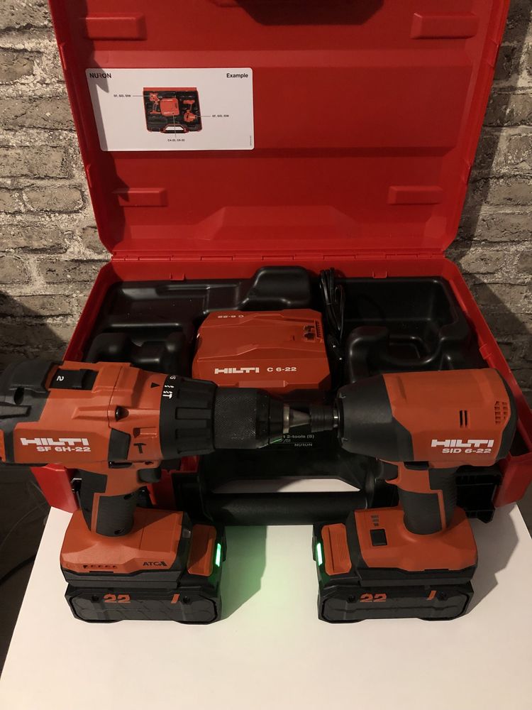 Set  HILTI filetanta si impact, incarcator, 2 baterii 5.1 Ah