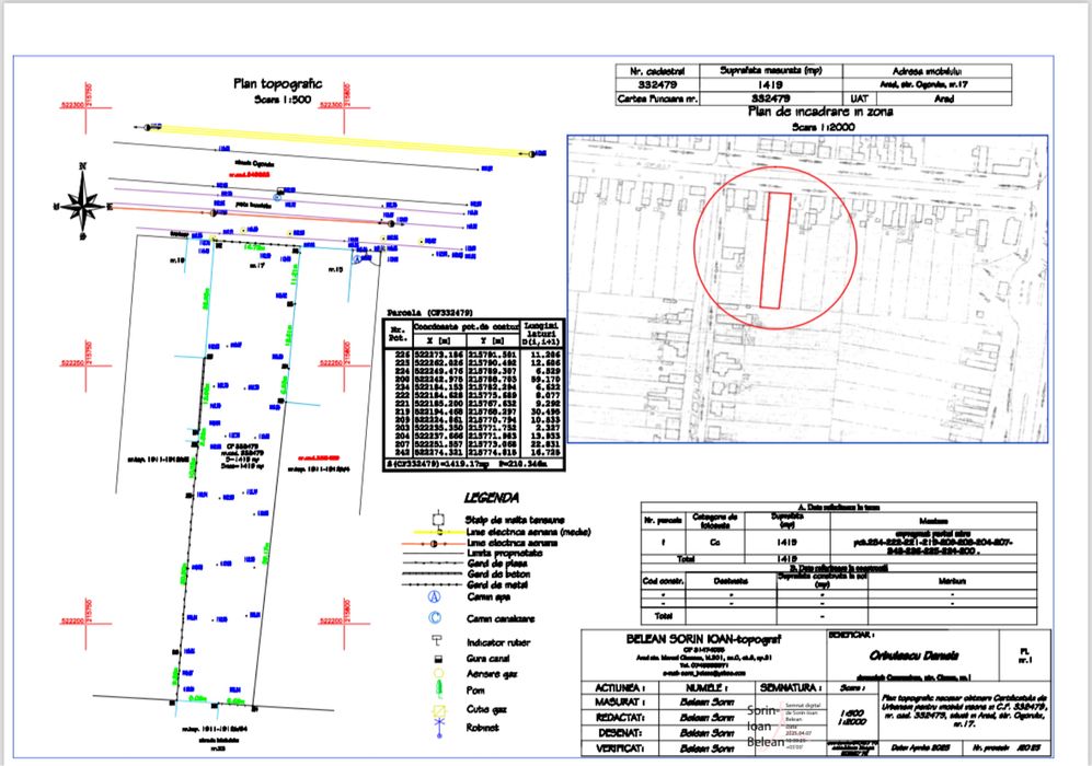 Vand teren Aradul Nou 1419mp