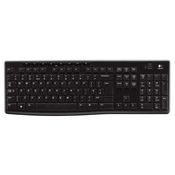 Клавиатура Logitech K270, безжична, черна, USB