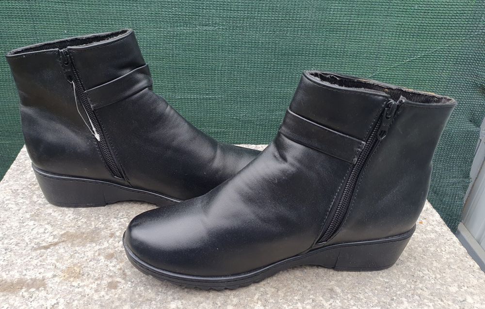 Botine piele imblanite