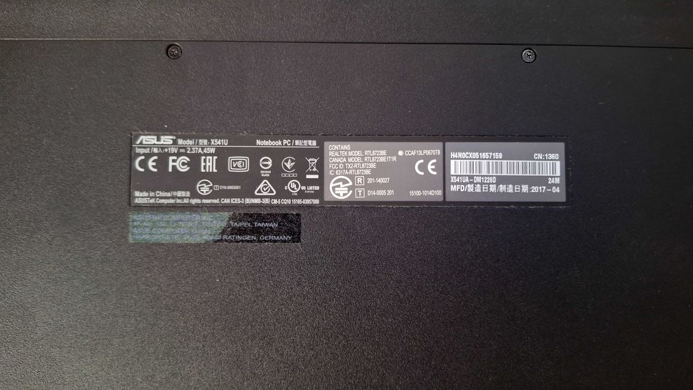 Laptop ASUS i7-7500u