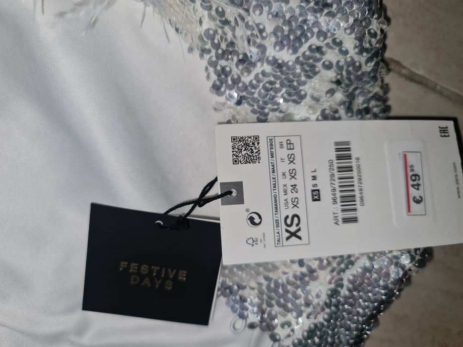 Rochie cu Paiete si Pene Zara