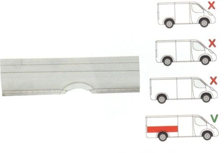 Aripa spate Mercedes Sprinter/ Vw Crafter,2006-Partea Dreapta, Spatiu De Incarcare =4700 Mm, Inaltime Pana La geam