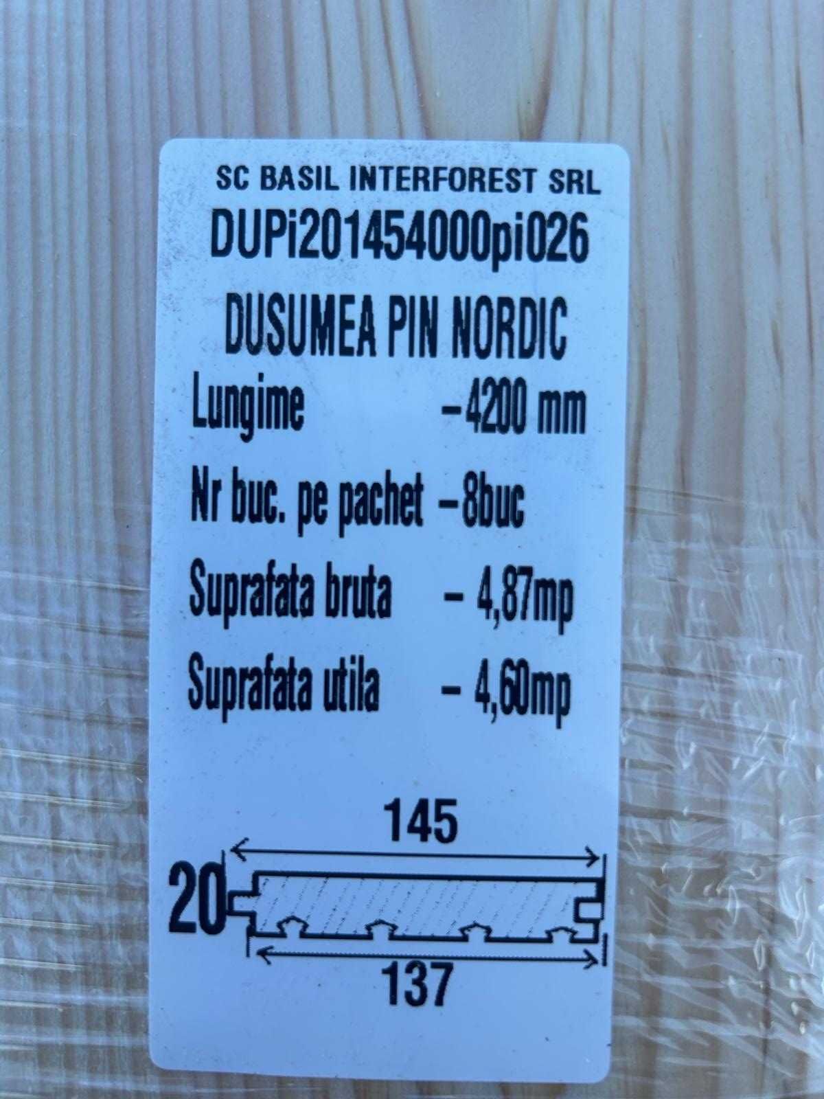 NOU! Dusumea PIN NORDIC FINLANDA -20x145x4200mm - Pret Producator