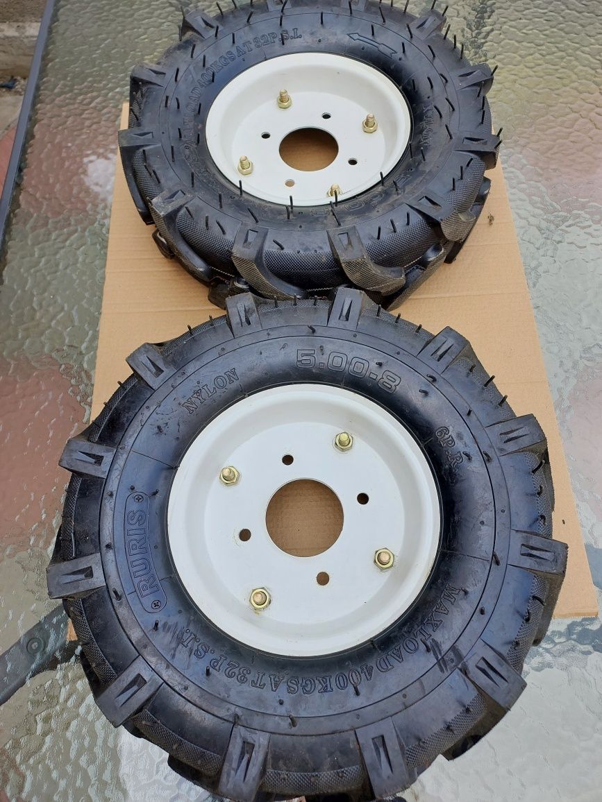 Roti cauciuc și metalice motocultor RURIS O-Mac 400x8 și 500x8