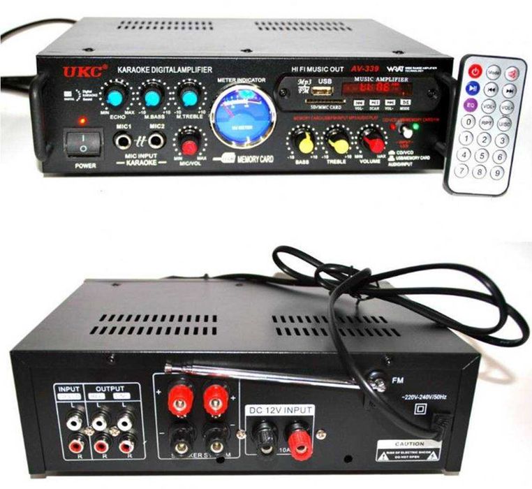 Караоке, блутуут, домашен, аудио усилвател, FM, SD, USB, BLT, 2x120W,