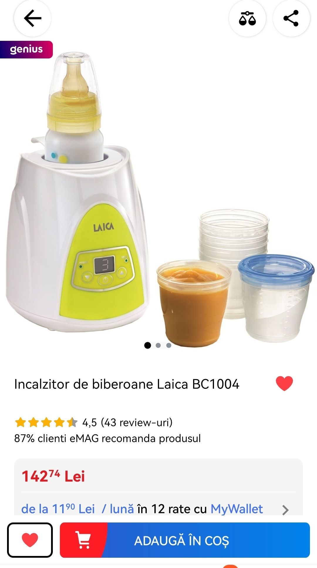 Incalzitor biberoane Laica BC1004 nou