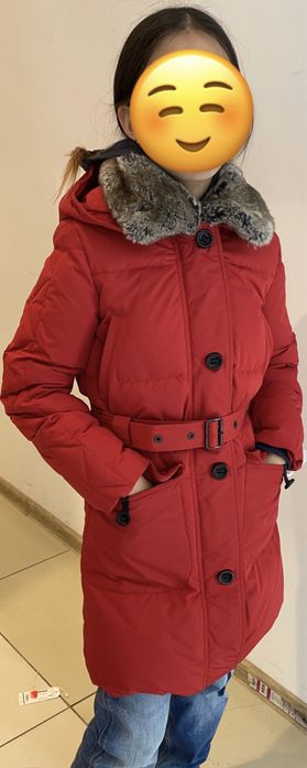 ТЕПЛЫЙ ЗИМНИЙ ПУХОВИК - парка на девочку НА ГУСИНОМ ПУХУ, 140-146 см