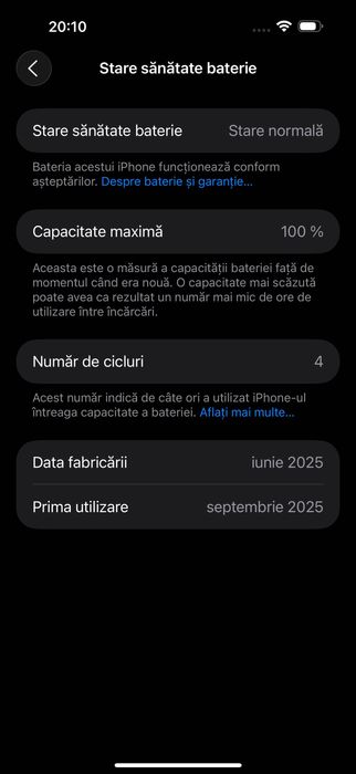 iPhone 16 pro Max 256 gb 100%sanatatea  bateriei