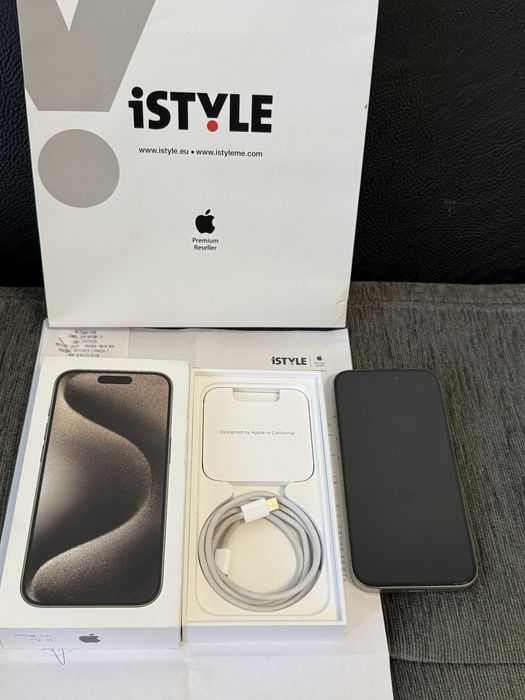 КАТО НОВ 256GB iPhone 15 Pro istyle Гаранция 2025г. Natural