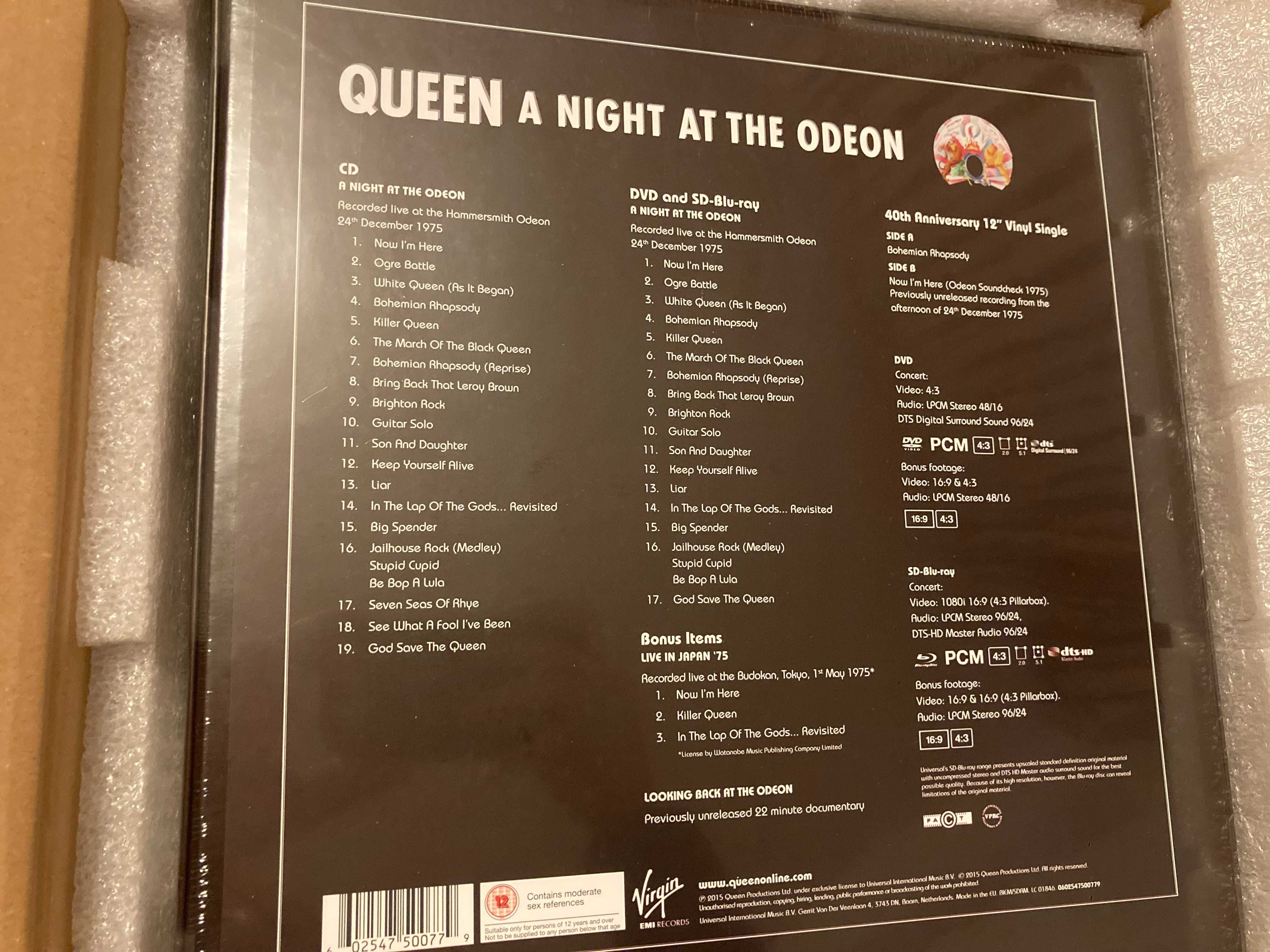 Queen - A Night at the Odeon - Box - Concert Hammersmith Dec. 1974