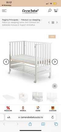 Patut co-sleeping Lemn 3in1 Contact Art Salteluta Inclusa & Suport Ant