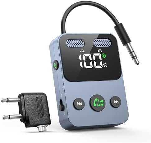 2 в 1 Bluetooth Адаптер с Микрофон за AUX, ТВ, Слушалки, кола, музика