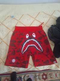 Pantaloni bape red shark