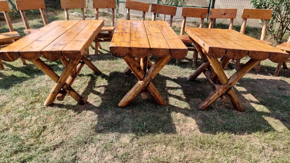 Masa si scaune gradina din lemn masiv