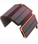 Baterie externa 25000 mAh cu panou solar - pentru telefoane/tablete