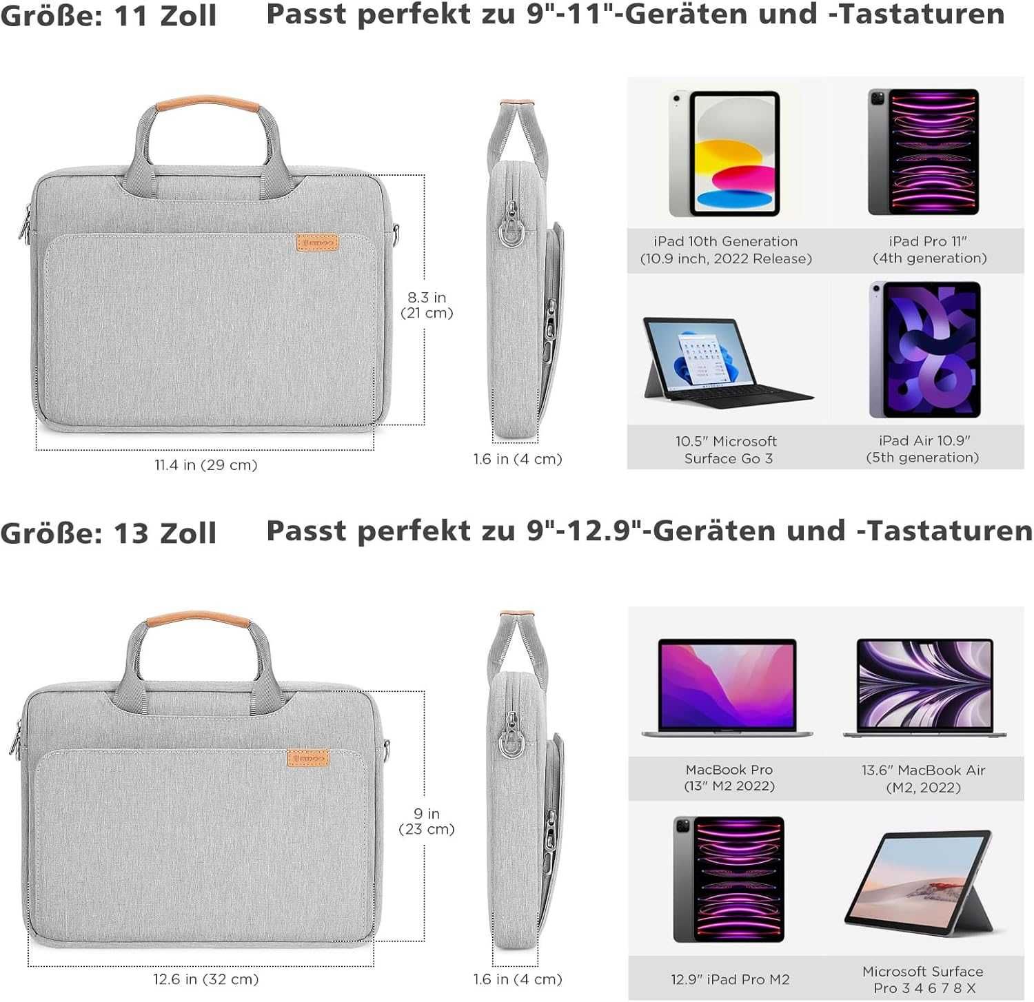 Чанта за таблет NIDOO 3-в-1 за през рамо за 10-инчов iPad 10 9/11