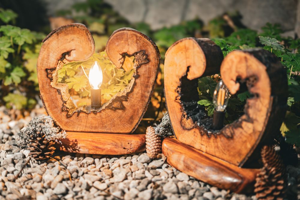 Нощни лампи естествена дървесина