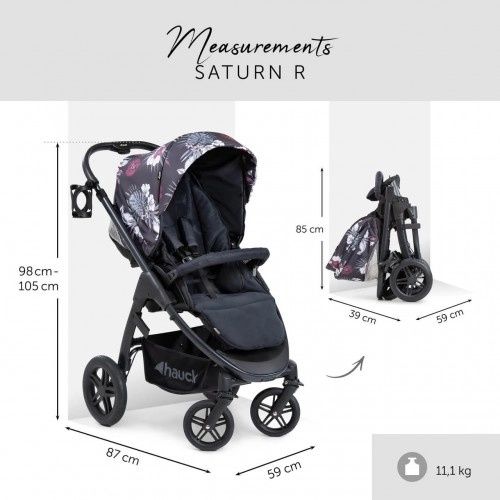 Бебешка количка Hauck Saturn R Wild Blooms black