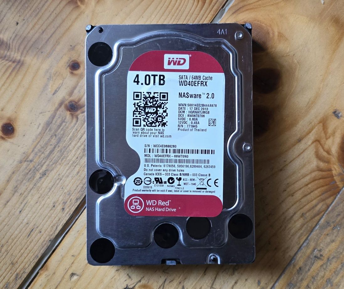 Hard disk 4TB WD Red NAS 100% health hdd