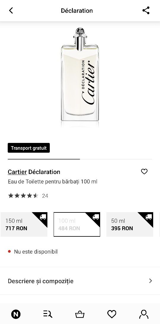 Cartier Declaration, apa de toaleta 100ml