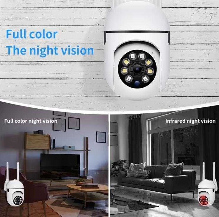 PTZ Mini IP камера С ДВЕ АНТЕНИ цветно нощно виждане WIFI, V380 Pro