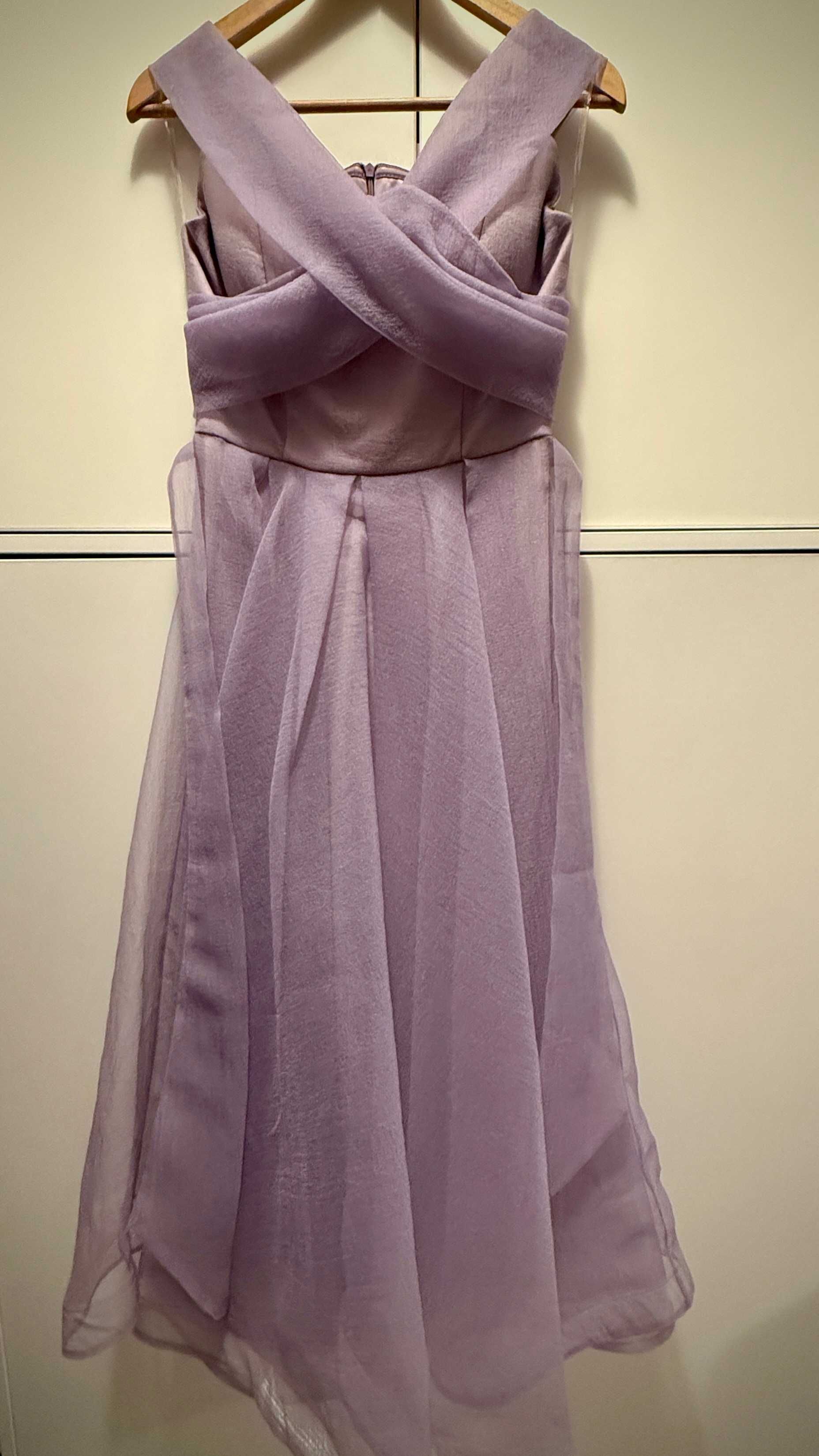 Vând rochie de seară din organza, NOUĂ, cu etichetă, mărimea S